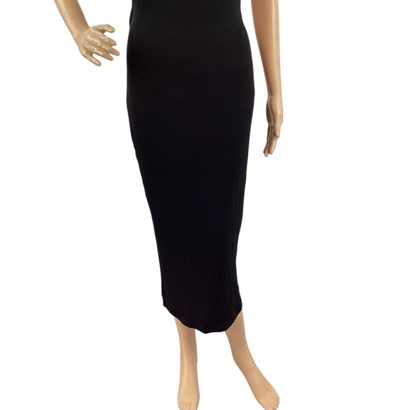 LNA Rilynn Rib Racer Dress Black Cutout Back Size L - Picture 3 of 7
